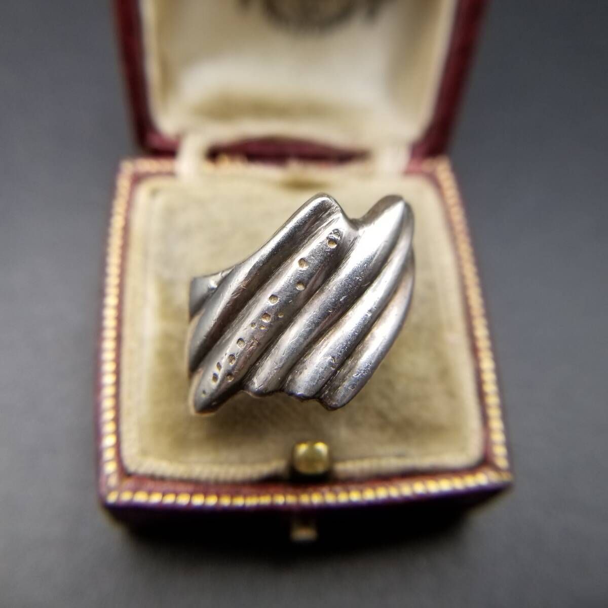 メキシコ タスコ製 Taxco シルバー925 燻彫りワイドリング/15号 メキシコ タスコ製 Taxco シルバー925 燻彫りワイドリング/15号