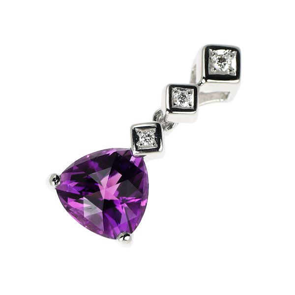 k18wg アメジスト　ペンダントトップ　オーダーメイド 田崎真珠 K18WG アメジスト ダイヤモンド ペンダントトップ D0.03ct