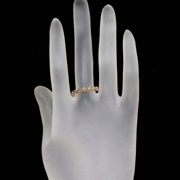カシケイ K18BG ダイヤモンド リング 0.35ct ミル ハーフエタニティ