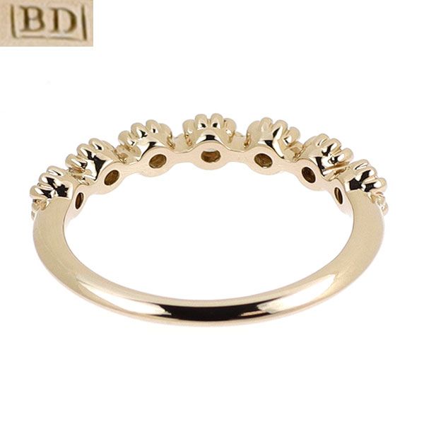 カシケイ K18BG ダイヤモンド リング 0.35ct ミル ハーフエタニティ