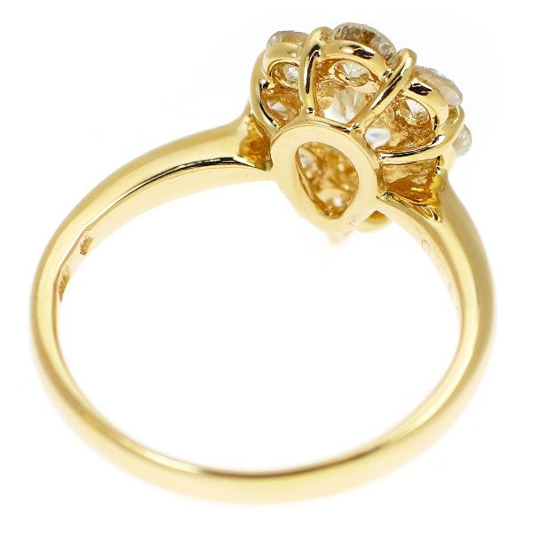 ダイヤモンドリング K18YG ペアシェイプカット ダイヤモンド リング 0.482ct D0.83ct