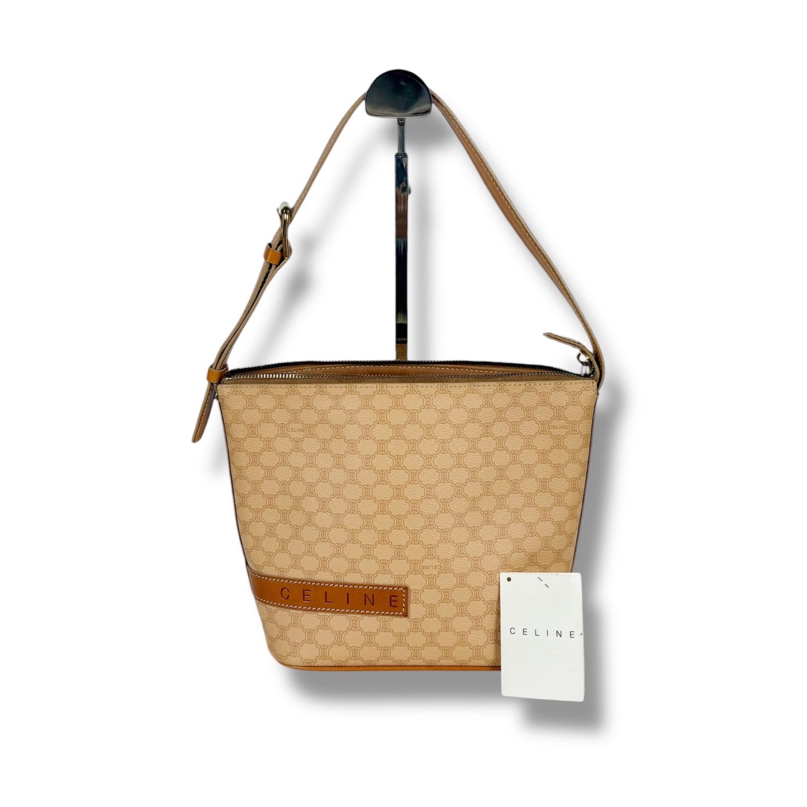 ☆美品・シリアル付☆CELINE マカダム アクセサリーポーチ ミニハンドバッグ セリーヌ CELINE ワンショルダーバッグ アクセサリーポーチ マカダム柄