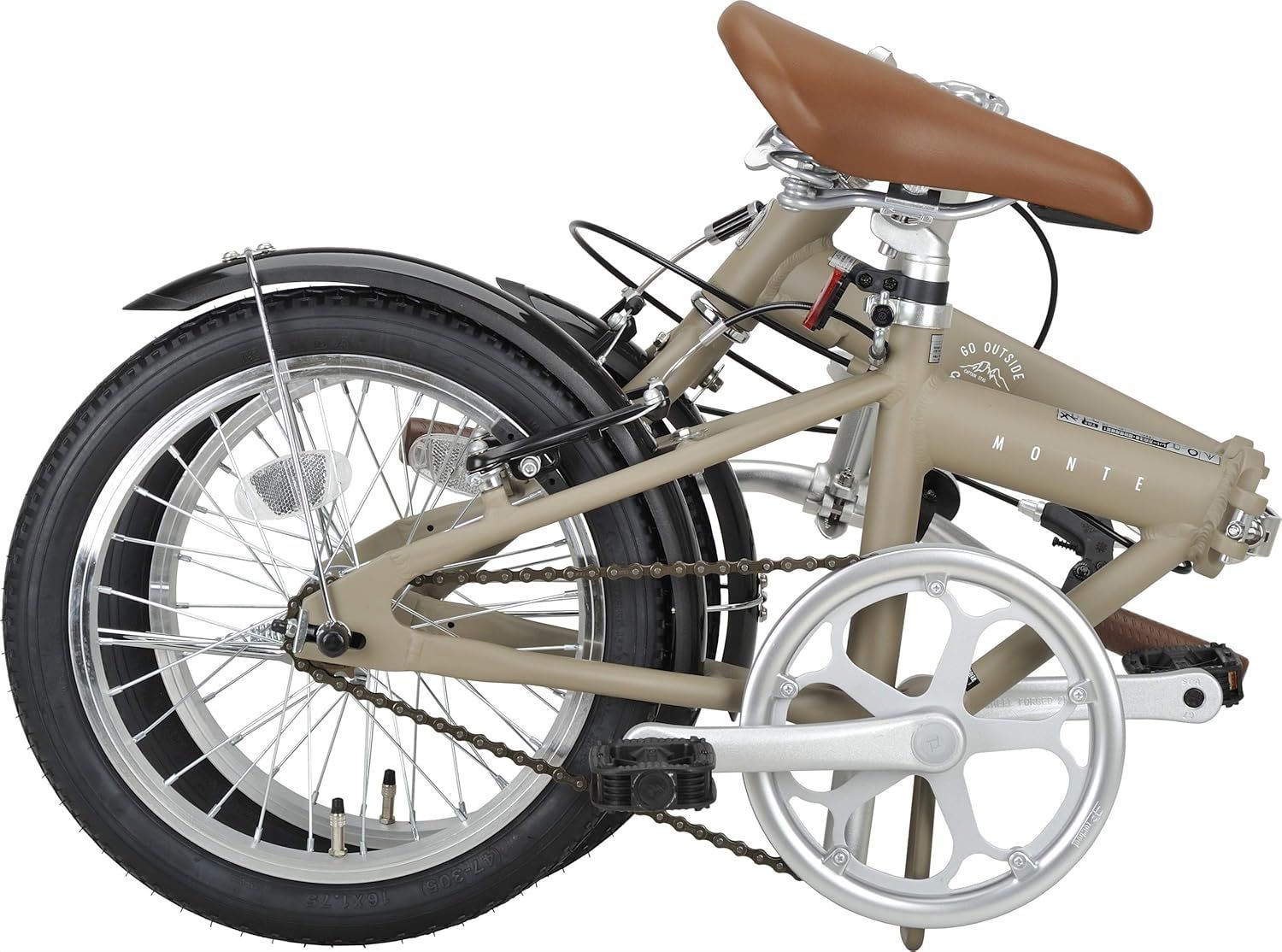 新品 16インチ 折りたたみ自転車 アルミフレーム AL-FDB161 カーキ 