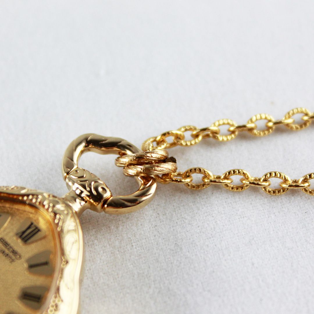 T72 SEIKO 1428-5070 ペンダント型懐中時計 クオーツ ゴールド 80年代