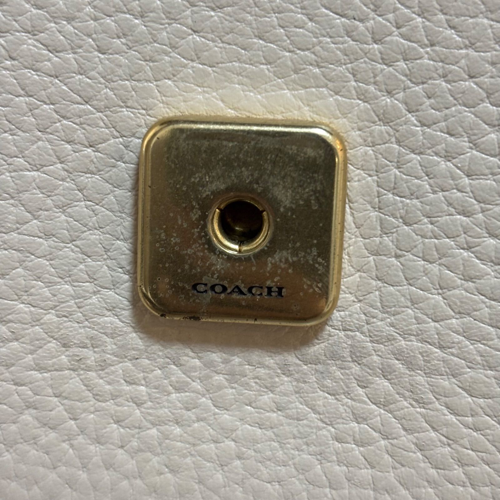 ☆ COACH コーチ ショルダーバッグ ホワイト レザー 馬車ロゴ