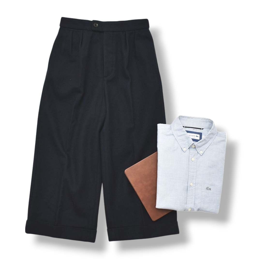 マーガレットハウエル ツータック ワイド ウールパンツ スラックス 2