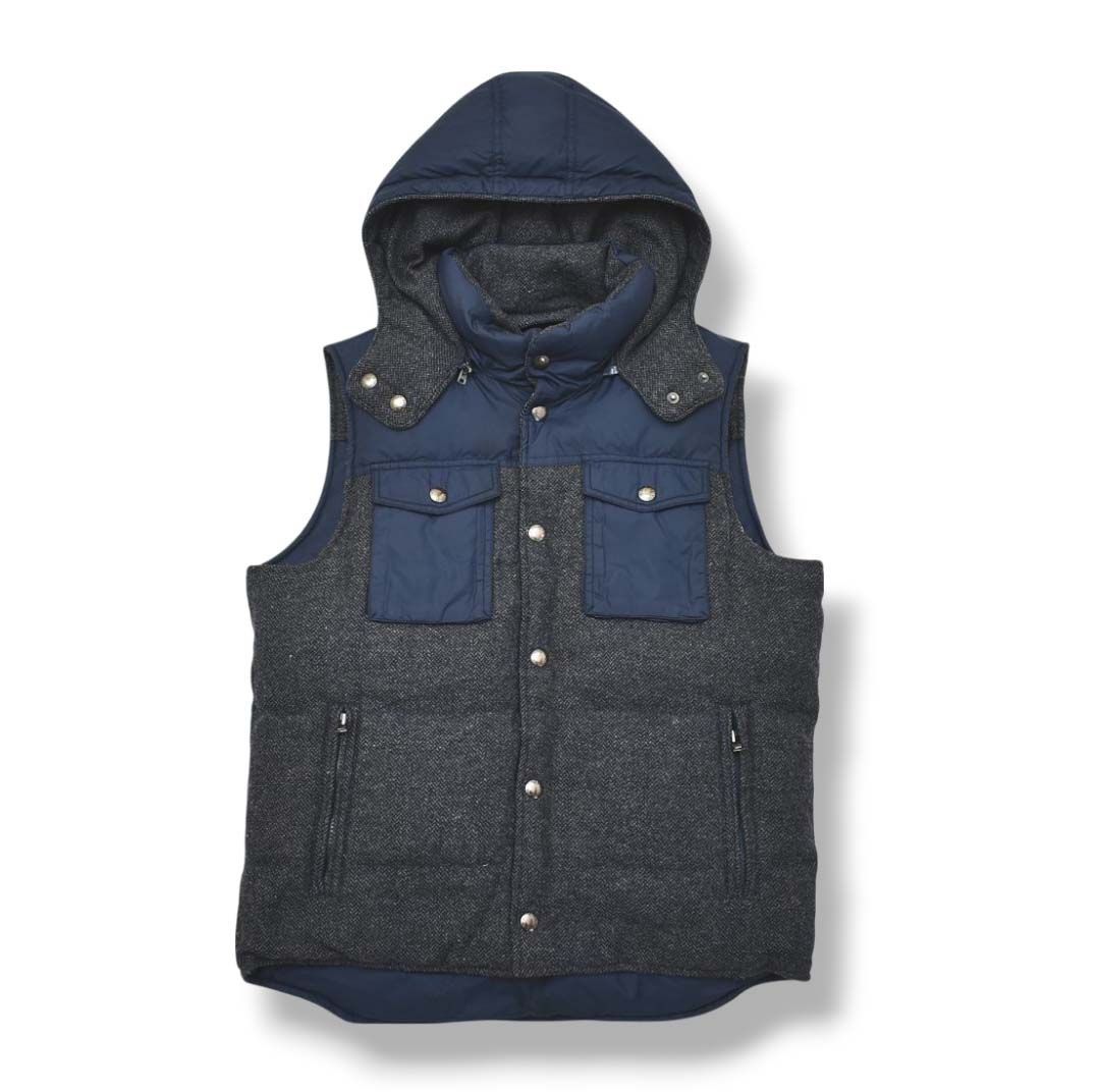 トミーヒルフィガー変わり種ダウンベスト TOMMY HILFIGER（トミー・ヒルフィガー） チェック柄 ウールフェルト