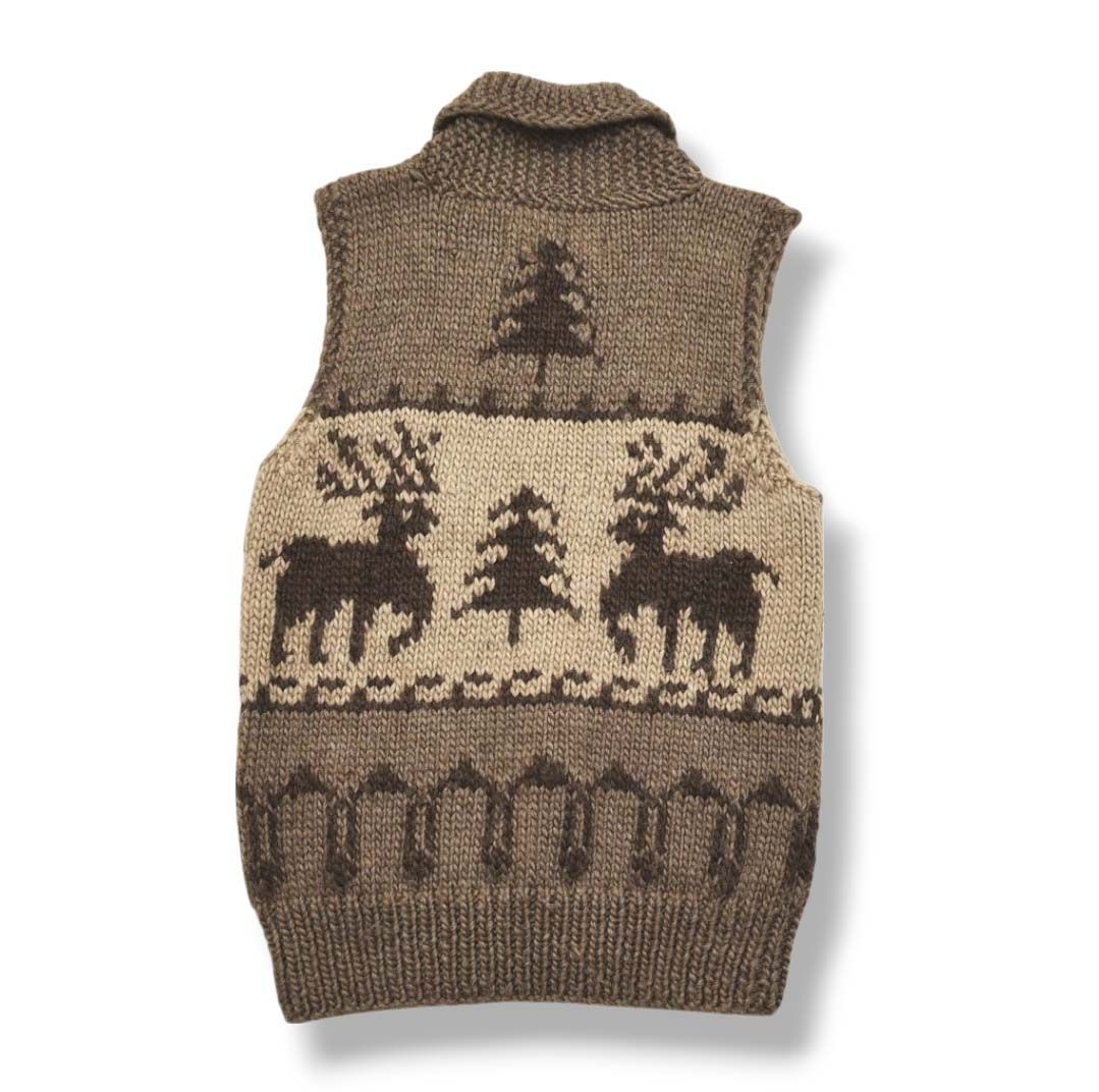 カナダ製 フロンエンタープライス カウチンニットベスト L相当 シロクマ カナダ製 フロンエンタープライス カウチンニットベスト L相当 シロクマ