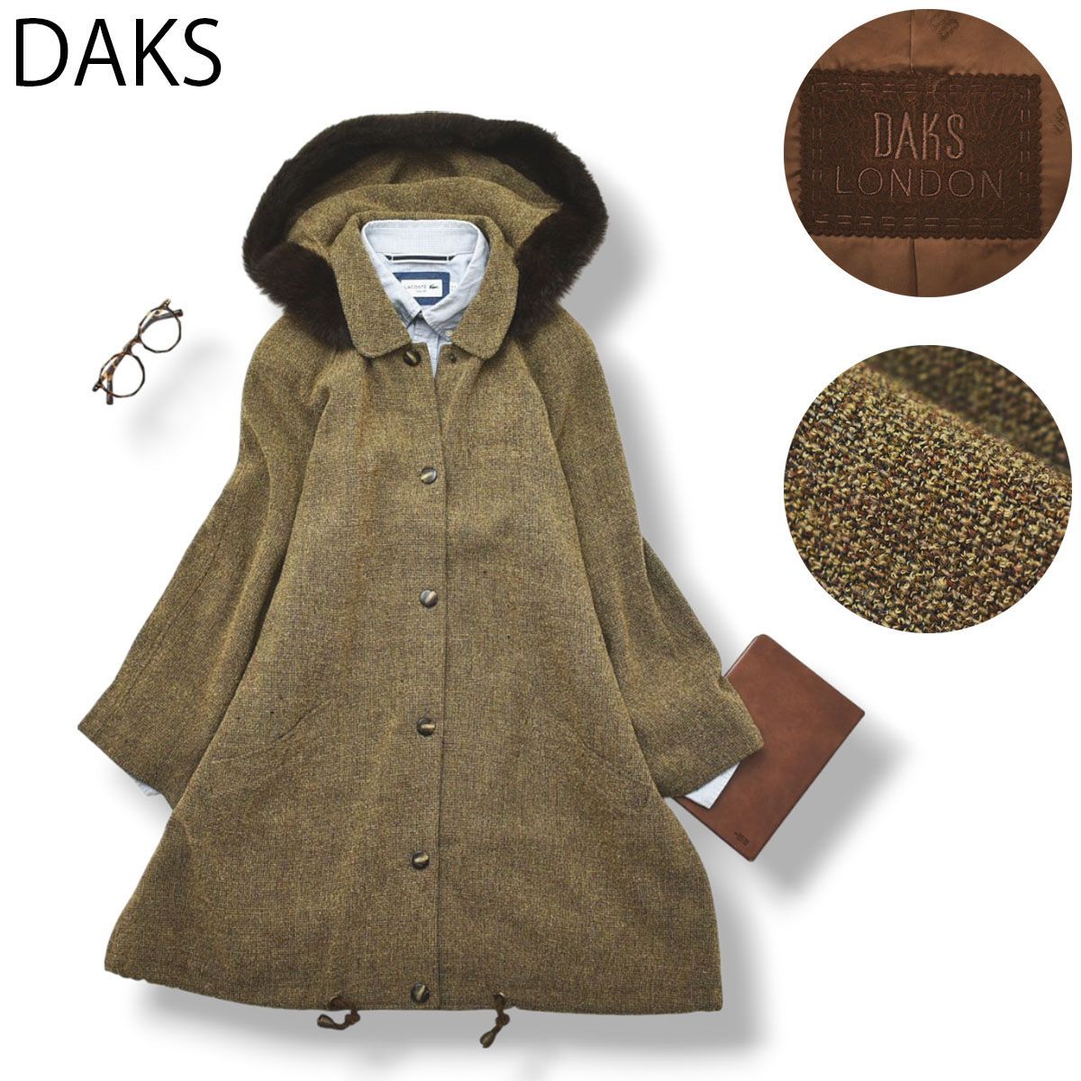 DAKS LONDON ウール ショールカラーガウンコート 90年 90′s LONDON 