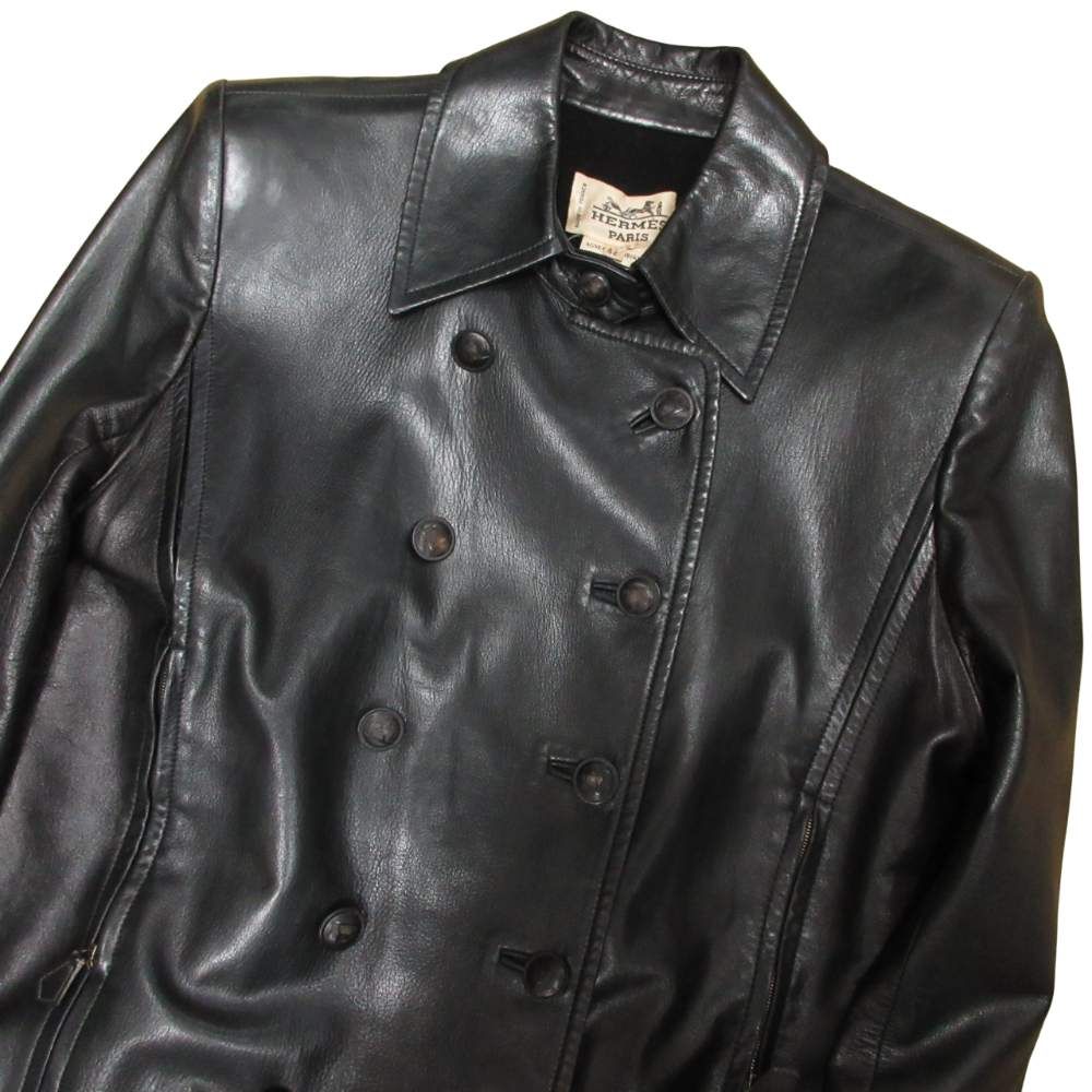 エルメス HERMES 80s Vintage Lambskin Coat ヴィンテージ ラムレザー