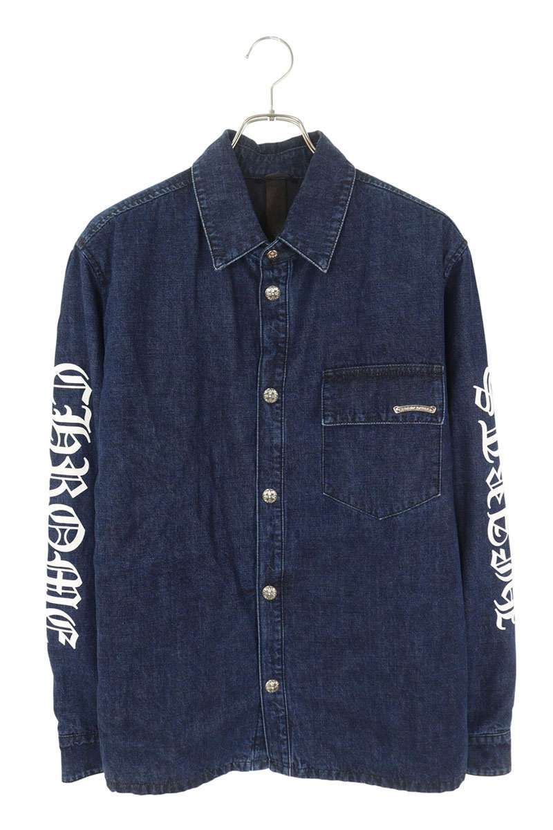 クロムハーツ WORKN JNKYD PLD アームロゴプリント中綿シャツブルゾン