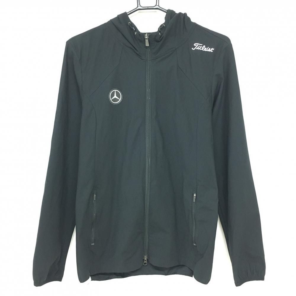 タイトリスト　メルセデス・ベンツ　メンズゴルフウェア　Мサイズ 超美品】タイトリスト ジップパーカー 黒 ストレッチ メルセデスベンツ