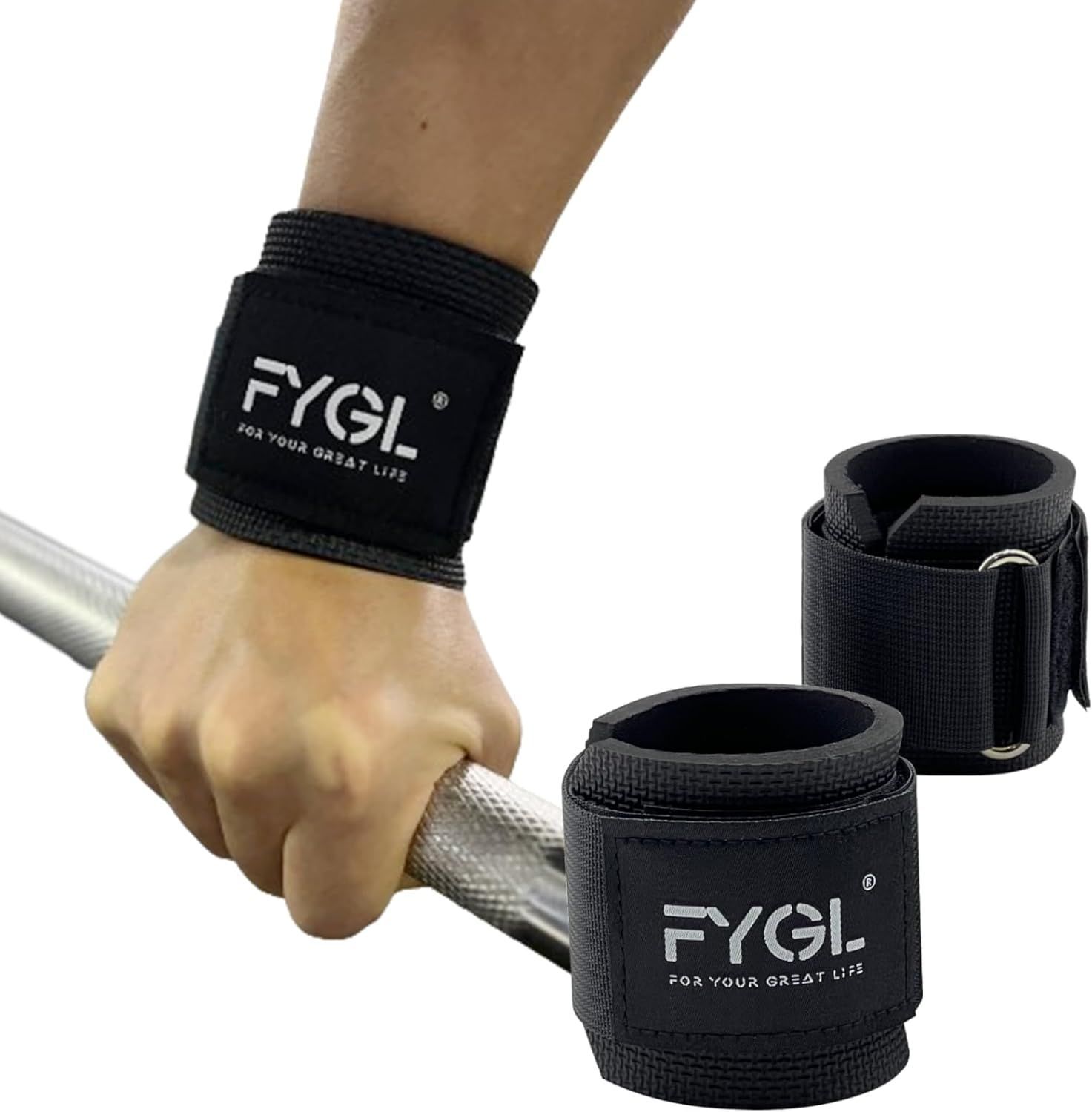 コットンリフティングストラップ ネオプレンパッド入り手首サポート