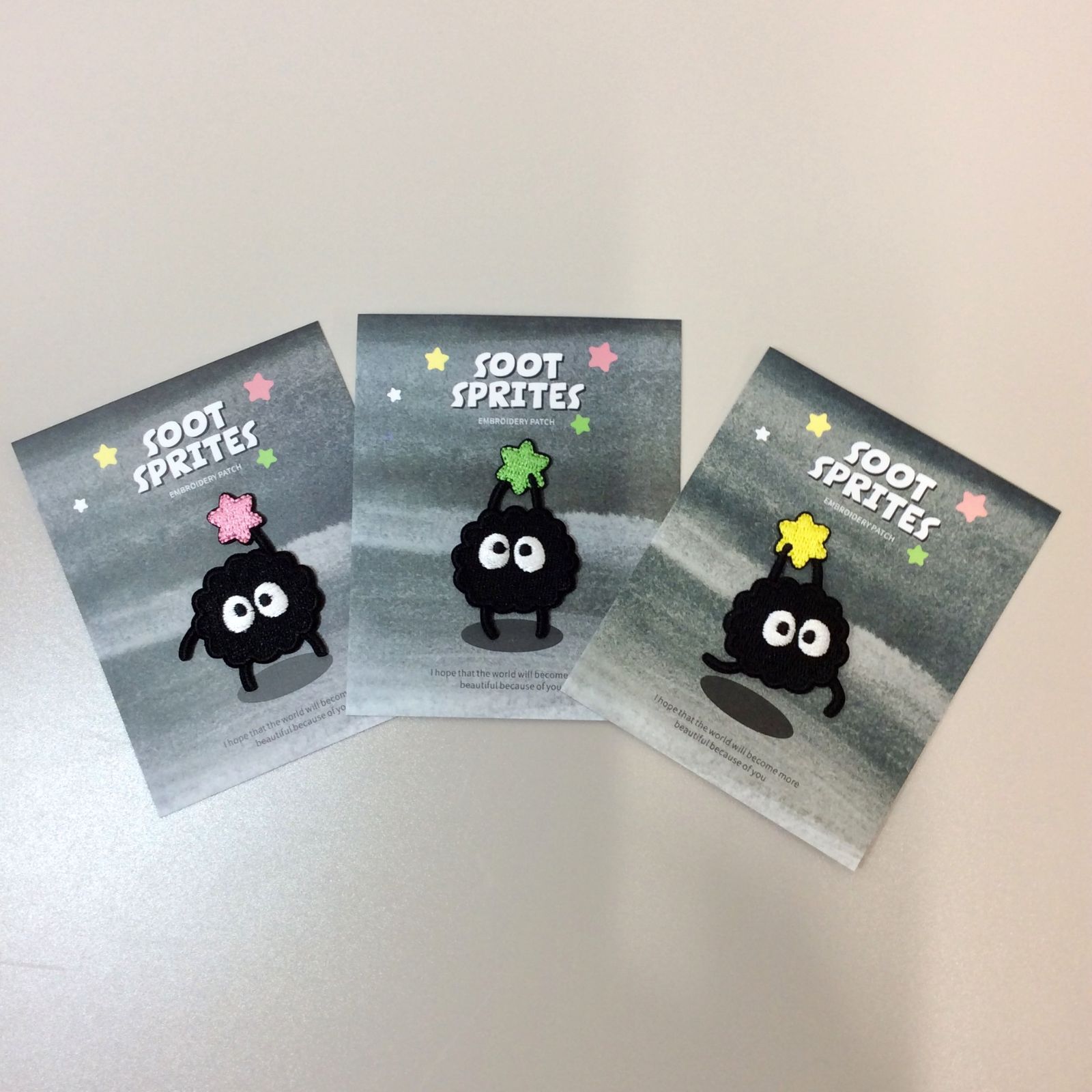 a264【新品・未使用品】ススワタリ ワッペン 3枚セット スタジオジブリ