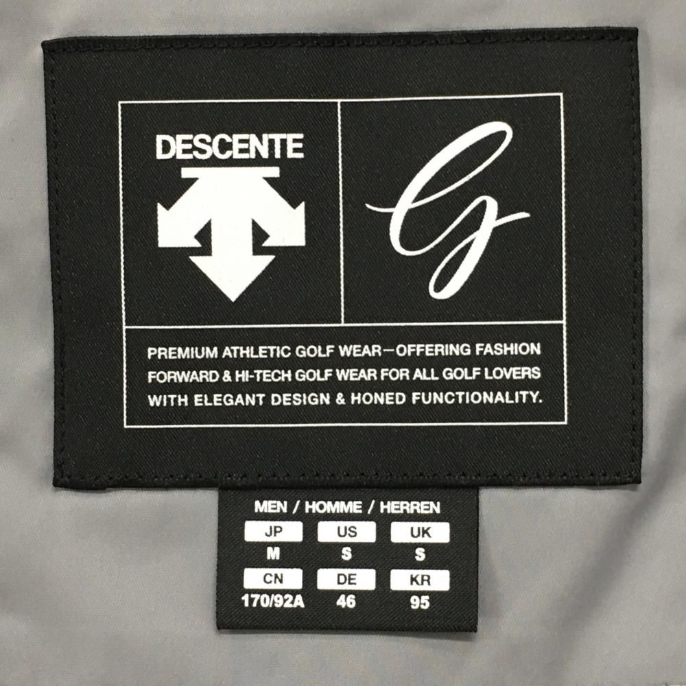 【デサントゴルフ】美品 ダウンジャケット グレー 切替 Mサイズ メンズ 新品】デサントゴルフ 異素材ダウンジャケット グレー 前面中綿 後面