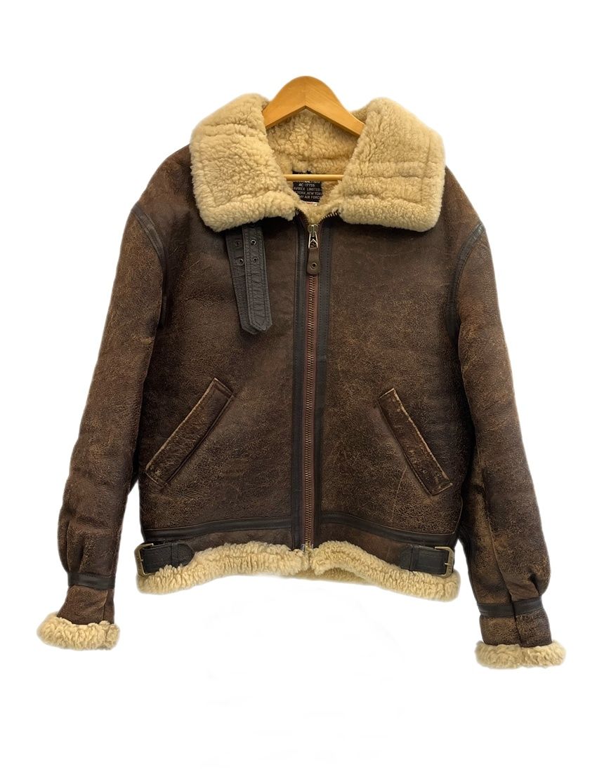 アヴィレックス B-3 ムートンジャケット ボア USA製 42 XL ブラウン アヴィレックス B-3 ムートンジャケット ボア USA製 42 XL ブラウン