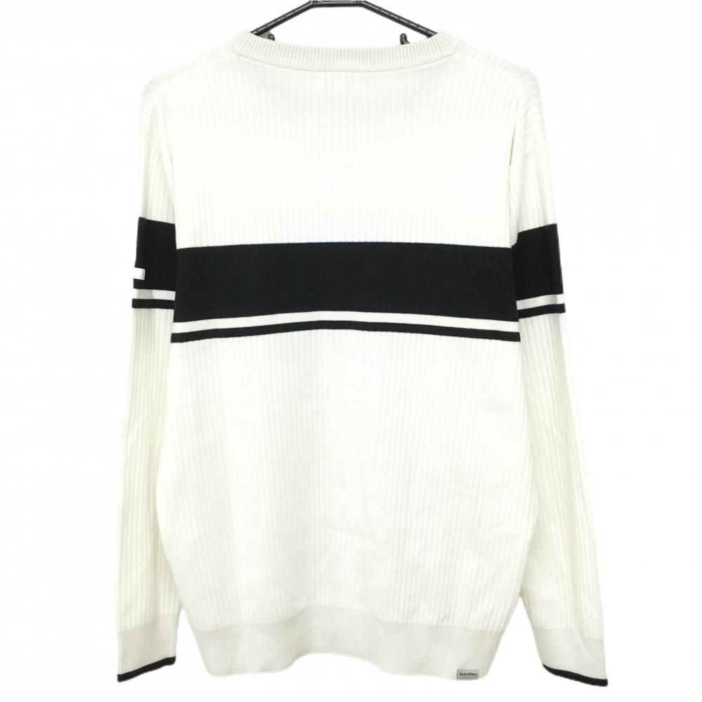 ブラックアンドホワイト セーター 白×黒 ストライプ編み ニット メンズ