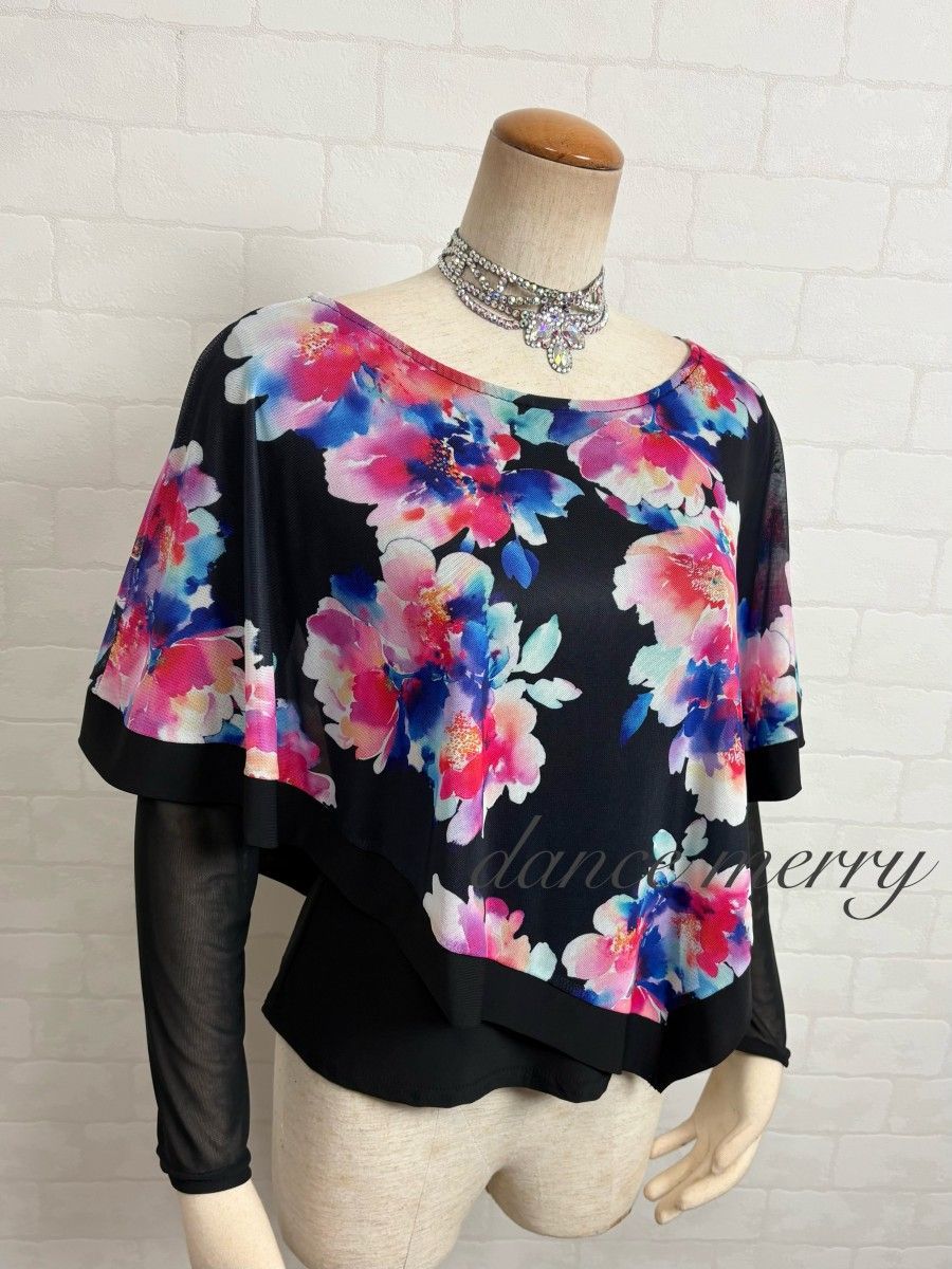 Lサイズ 新品 社交ダンス トップス 黒 ピンク 青 パーティ レッスン