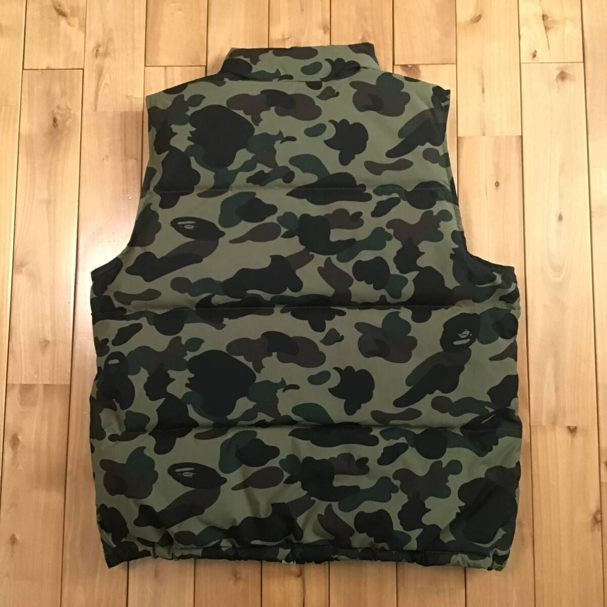 ☆リバーシブル☆ ダウンベスト 1st camo green Mサイズ a bathing ape