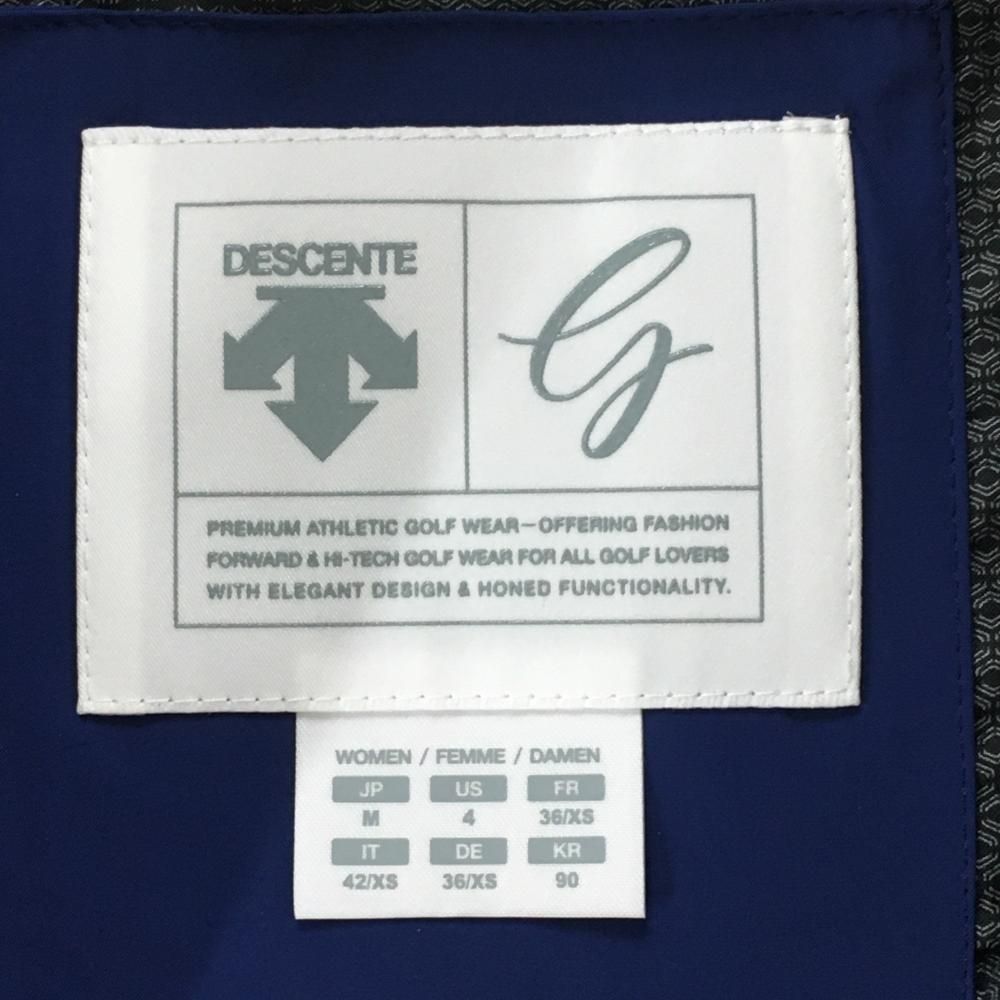 超美品】デサントゴルフ 中綿モバイルサーモベスト ネイビー 襟内側微