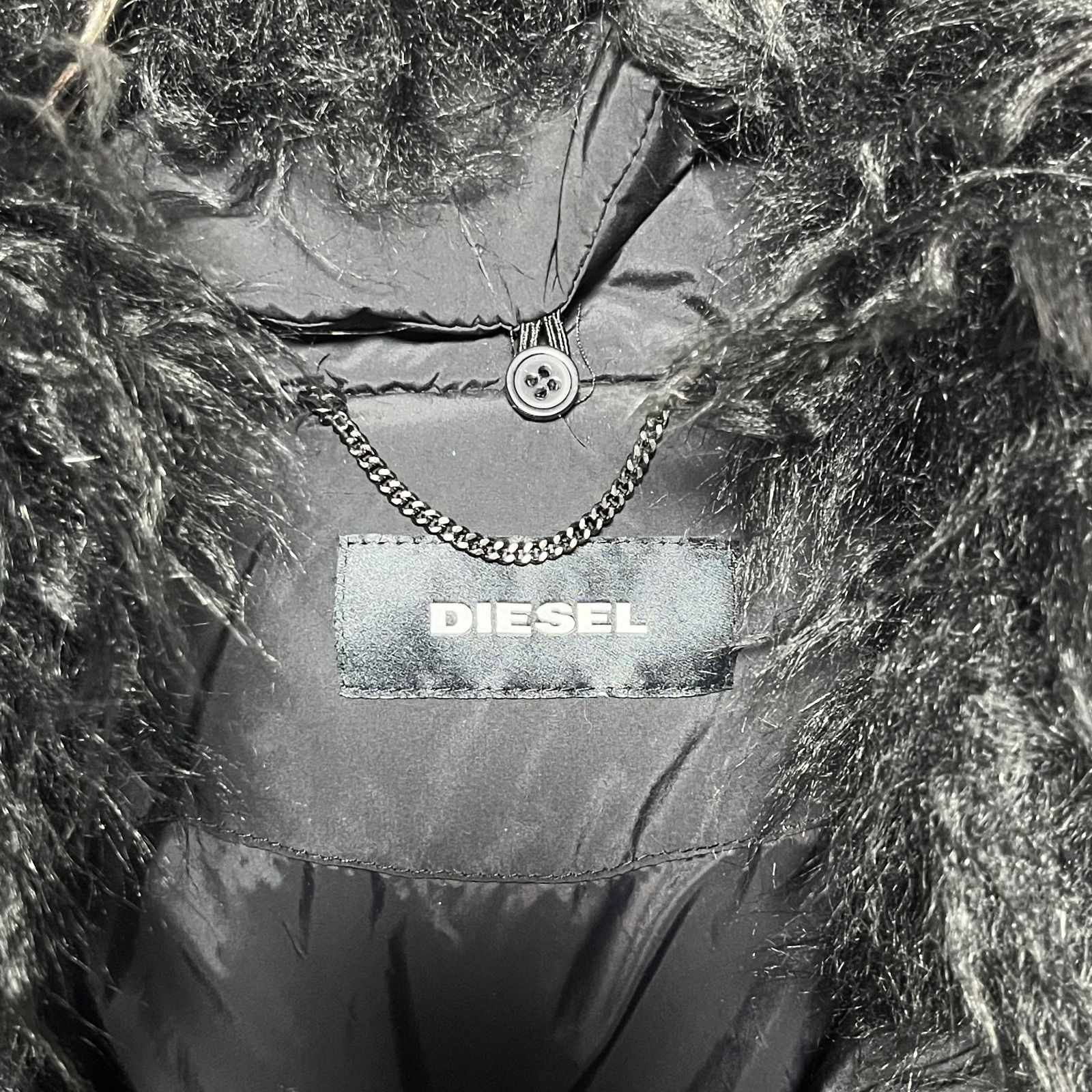 DIESEL ディーゼル ダックダウン コート レディース S 黒 ファー 