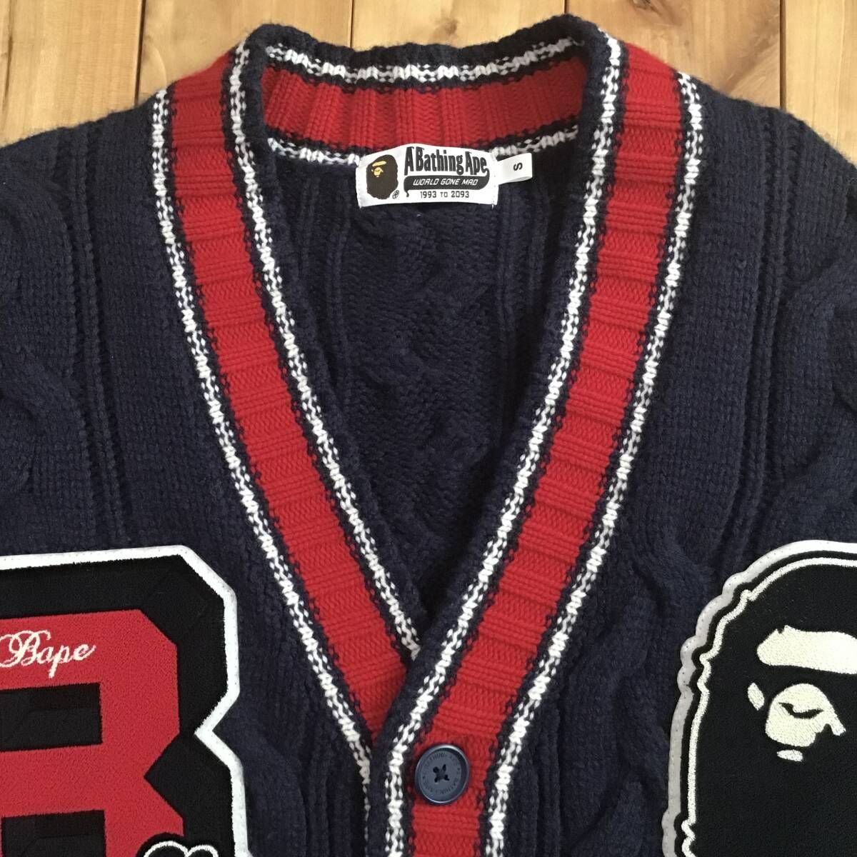 APE HEAD LOGO ニット カーディガン Sサイズ a bathing ape BAPE