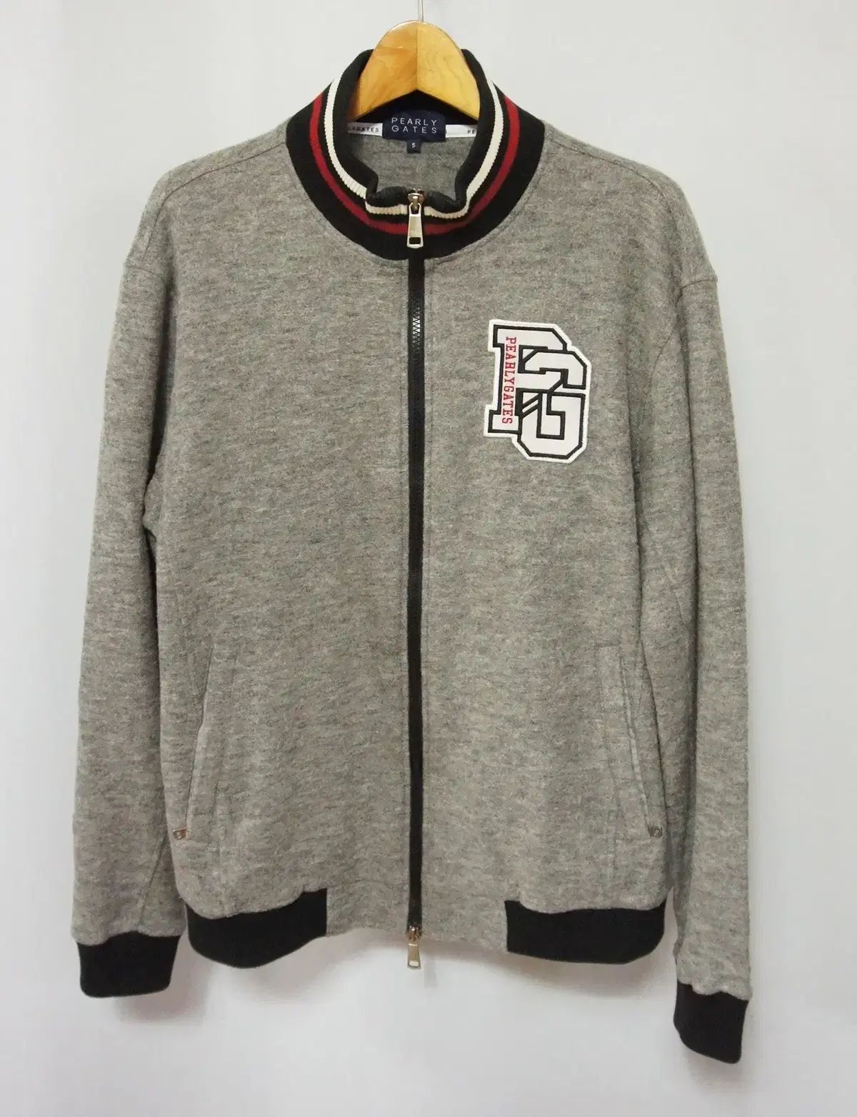 パーリーゲイツ グレー ゴルフ ニット ジップアップ メンズ105 - メルカリ