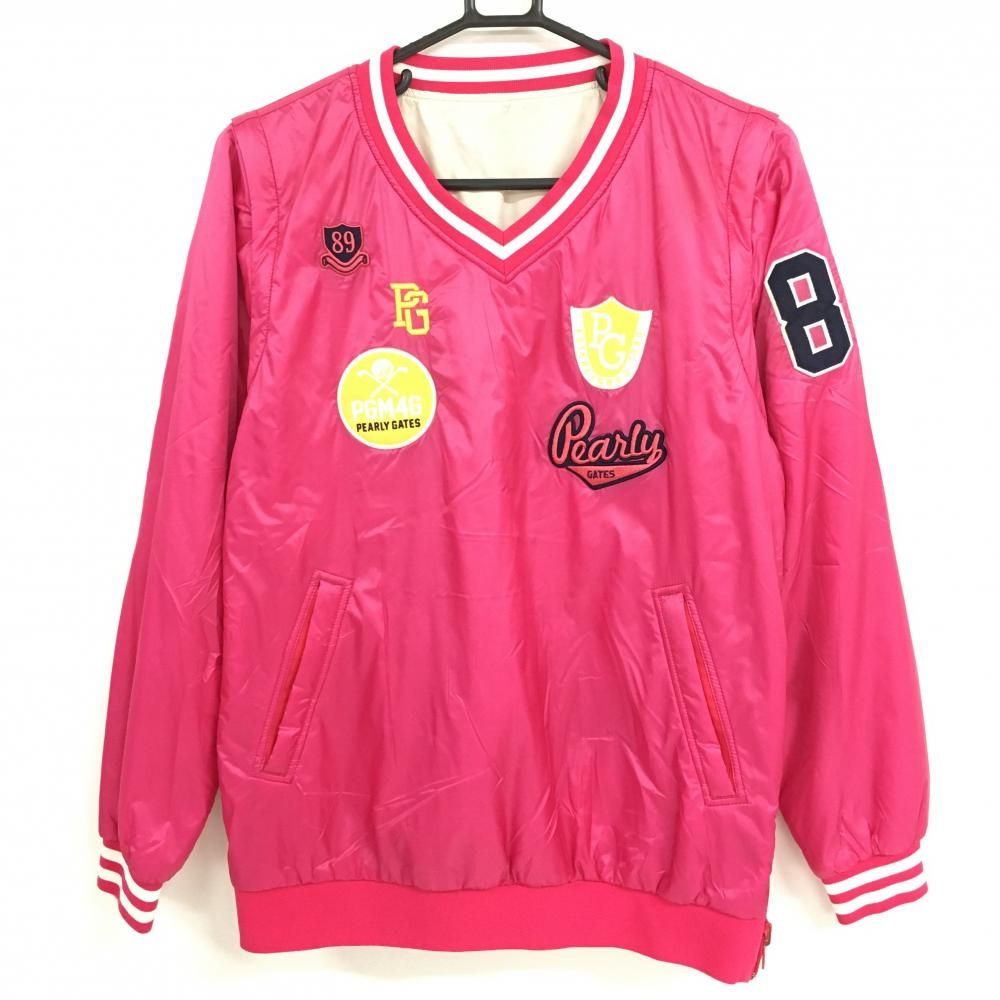 パーリーゲイツ 中綿リバーシブルスニード ピンク 裏ライトベージュ