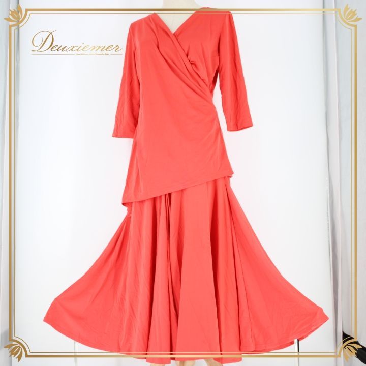 【美品 社交ダンス衣装】上下セット ラテン Lサイズ 赤 レッド レース 派手 美品 社交ダンス衣装】上下セット ラテン Lサイズ 赤 レッド レース 派手