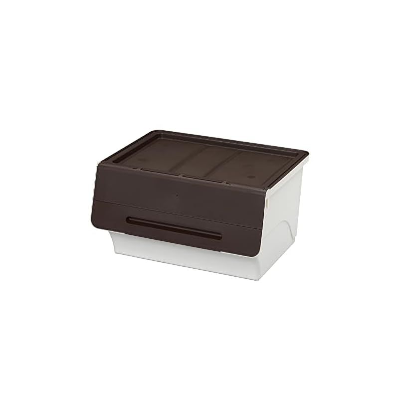 サンカ フロック 重ねて使える蓋付き衣装ケース ワイド ブラウン