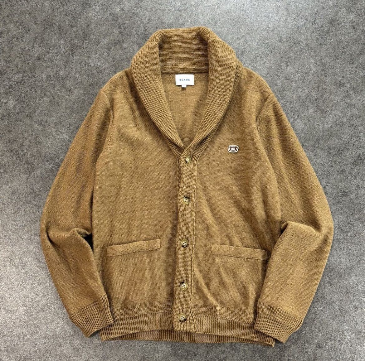 BEAMS ビームス 長袖 ショールカラー カーディガン セーター ウール 