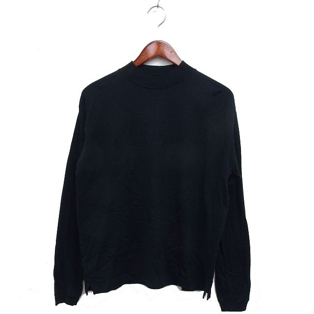 FLAGSTUFF ブラック 長袖カットソー フラグスタフ FLAGSTUFF モックネック カットソー Tシャツ コットン 綿