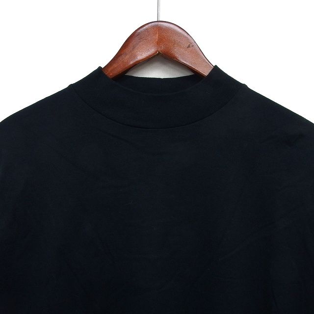 FLAGSTUFF ブラック 長袖カットソー フラグスタフ FLAGSTUFF モックネック カットソー Tシャツ コットン 綿