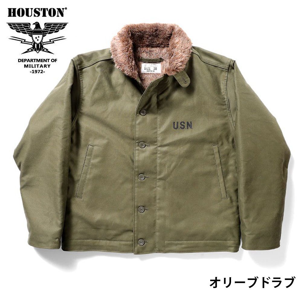 HOUSTON N-1 デッキジャケット XL オリーブ ヒューストン HOUSTON N1 N-1デッキジャケット レギュラーモデル N-1