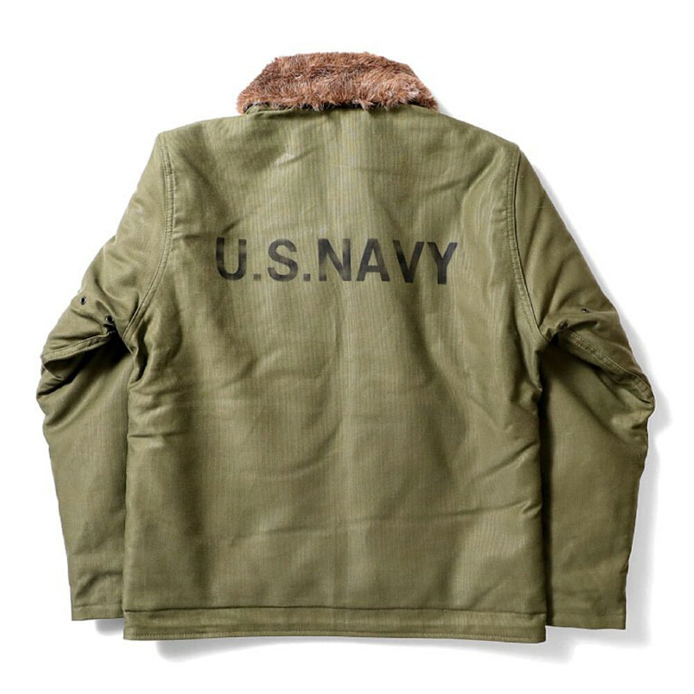 【新品未使用】ヒューストン N-1 デッキジャケット ヘビーピケ タン 44 ヒューストン HOUSTON N1 N-1デッキジャケットタイトモデル バック