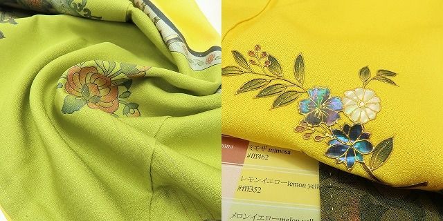 六花-RIKKA- 美品 正絹 螺鈿作家 甲斐泰造落款❀宝石級の唐花と花喰い