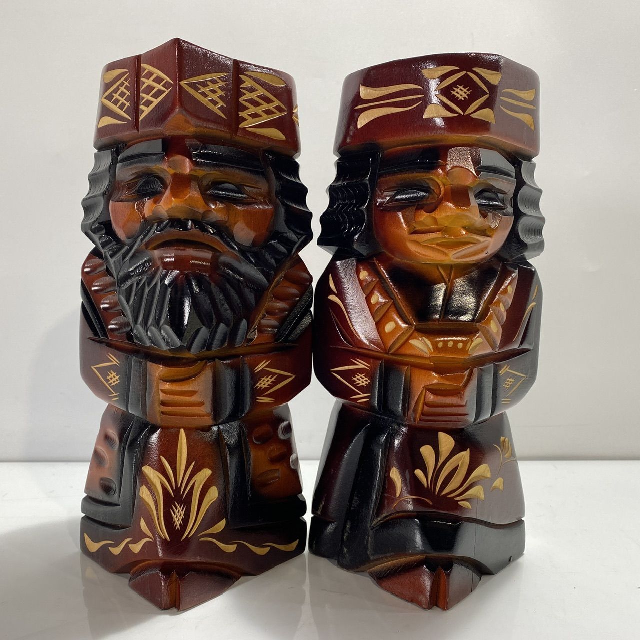 ニポポ人形 アイヌ民族 北海道 木彫り 2点セット [管理No