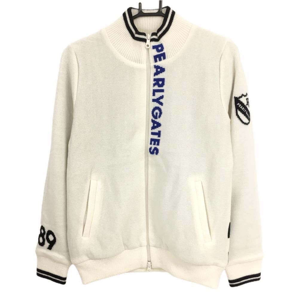 美品【PEARLY GATES】ゴルフフルジップニットジャケット 89ロゴ刺繍 美品【PEARLY GATES】ゴルフフルジップニットジャケット 89ロゴ刺繍