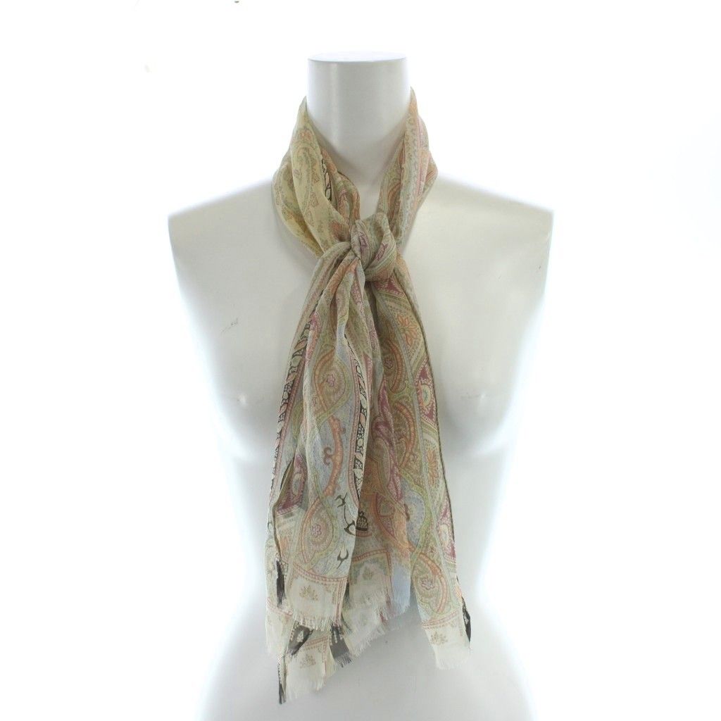 【美品】エトロ ストール シルク混 ユニセックス 美品】エトロ ストール シルク混 ユニセックス 美品】エトロ ストール