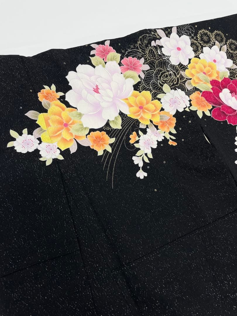 振袖 金彩 銀通し 紋意匠 刺繍 花々 身丈169cm 撥水加工済 MO3248 
