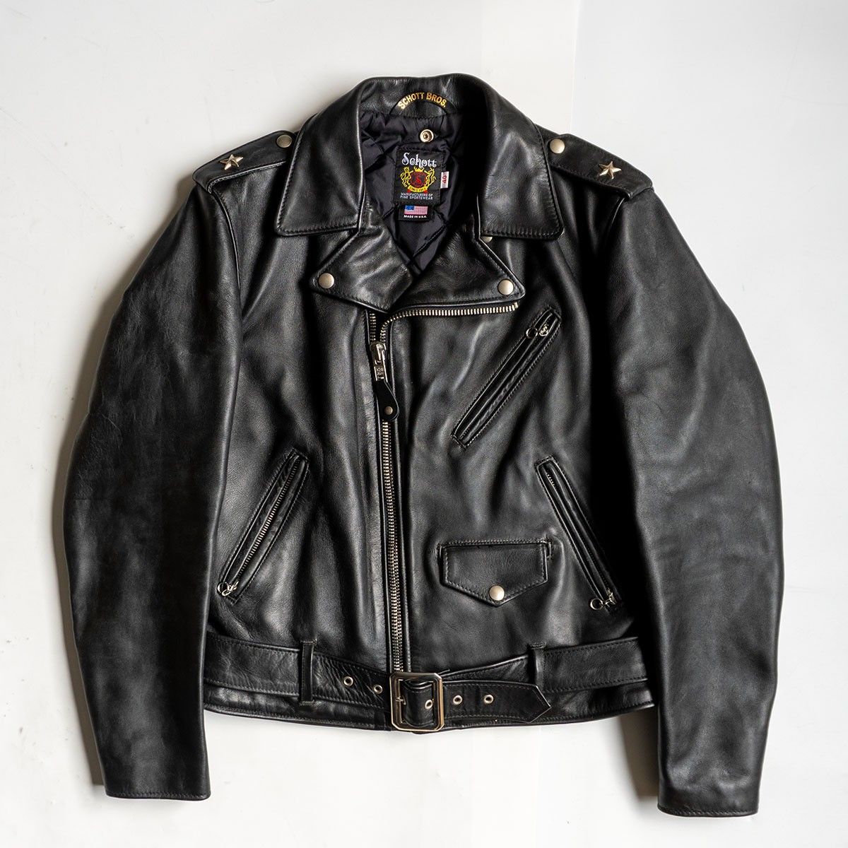 超美品‼️最新型schott613US 40インチ 美品】SCHOTT【613US/ワンスター ダブルライダースジャケット】40 USA