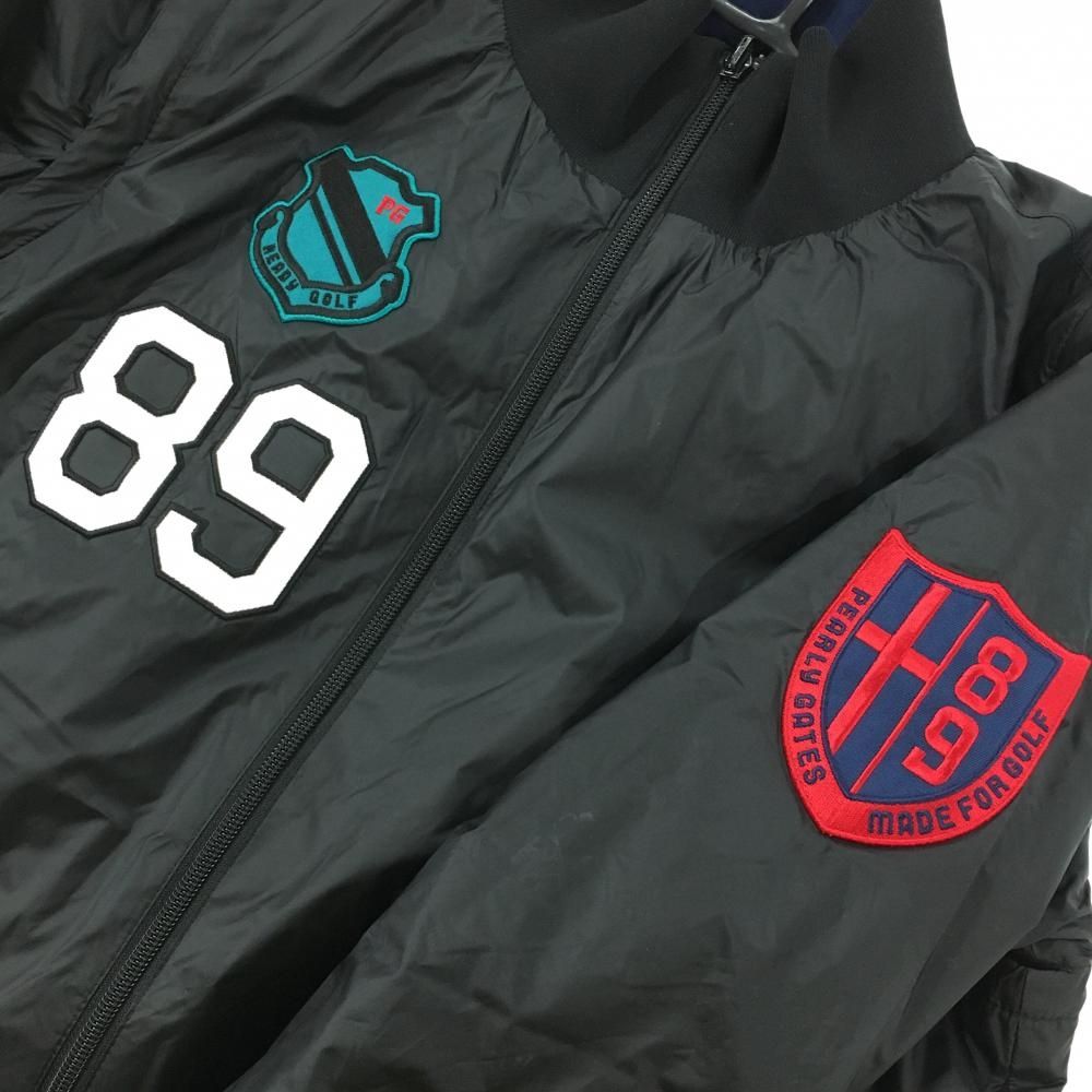 極美品 1 パーリーゲイツ 近年 4way ダウンジャケット ワッペン ブラック 超美品】パーリーゲイツ 4WAY中綿リバーシブルジャケット 黒 裏