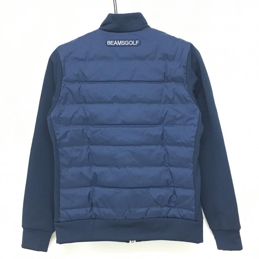 超美品】ビームスゴルフ 異素材ダウンジャケット ネイビー 身頃ダウン