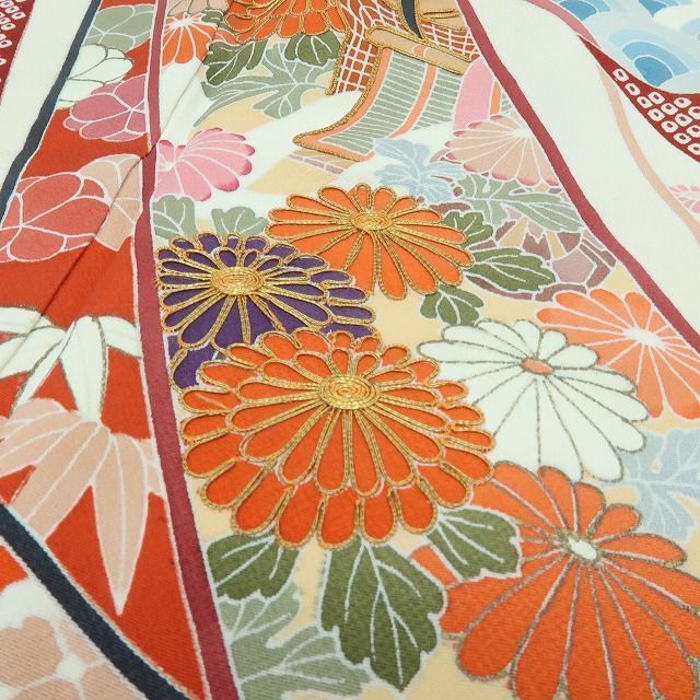 六花-RIKKA- 正絹 金駒刺繍 松竹梅 牡丹 菊 トールサイズ❀絢爛豪華な