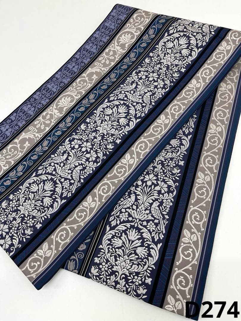 洒落帯 袋帯 全通柄 正絹 横段 花唐草 丸文 落款 未使用 寸長 イ5792 本場筑前博多織 全通 袋帯 鳥 花唐草 正絹 D274 - メルカリ