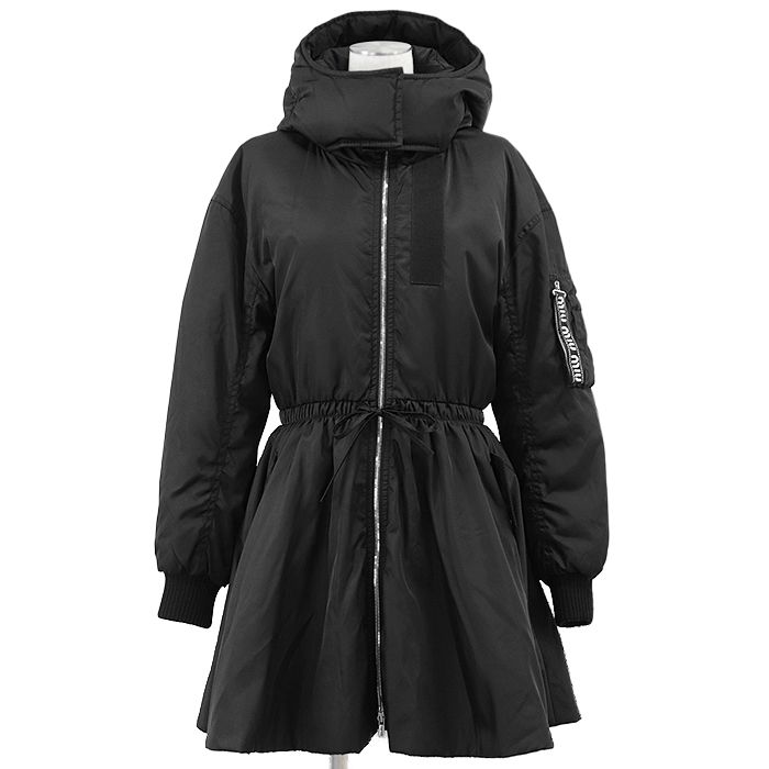 miumiu ダウンコート 【美品】ロング Miu Miu ミュウ ミュウ ダウンコート 2018年製 シグネチャー ロゴ