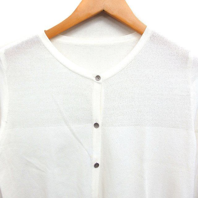 フォクシー FOXEY コットン ニット カーディガン 無地 38 ホワイト 白