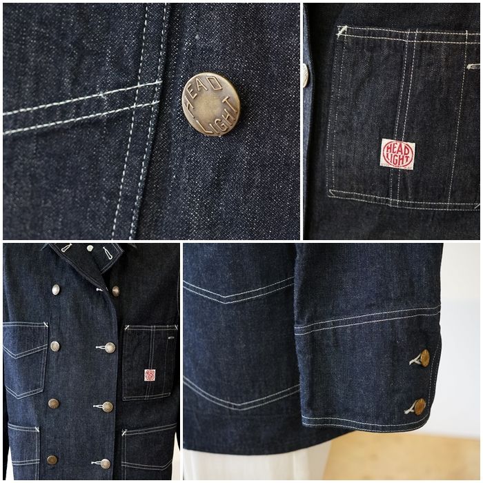 HEADLIGHT ヘッドライト ダブルブレスト デニム カバーオール デニム