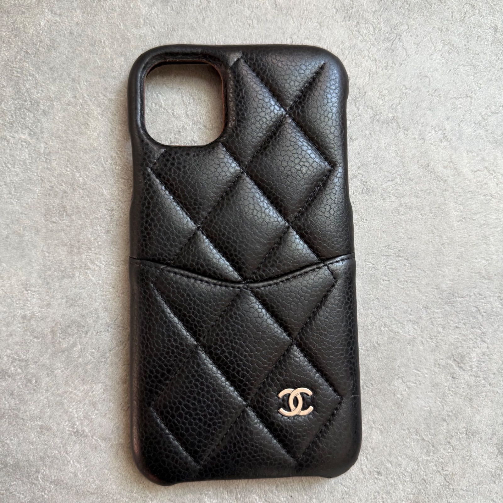 CHANEL シャネル iPhone 11 ケース マトラッセ キャビアスキン ココ