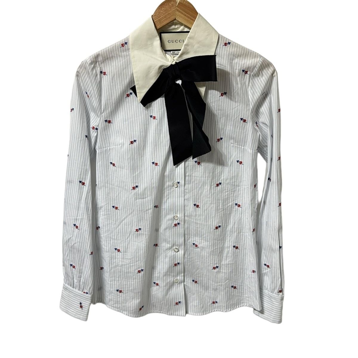 超美品 GUCCI 長袖ワイシャツ 最安値 GUCCI(グッチ) 長袖シャツブラウス サイズ38 S レディース美品